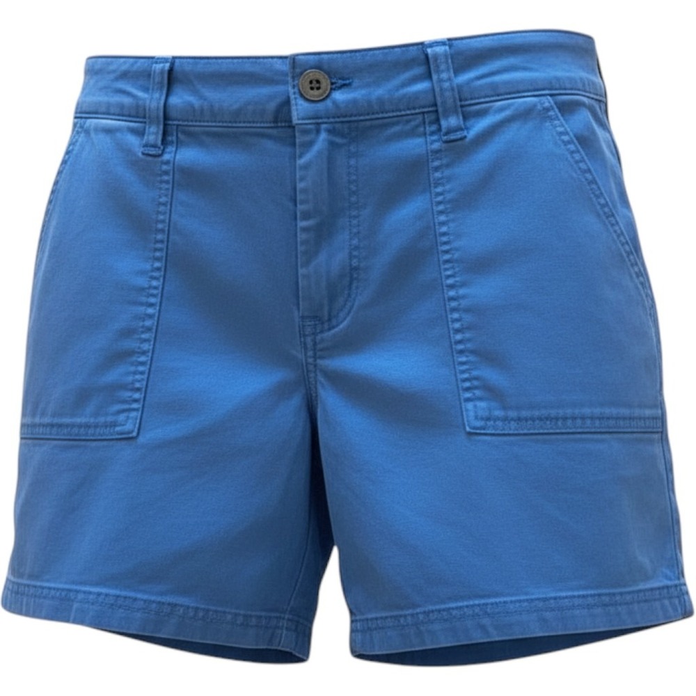 prAna Womens Blue Chino Shorts 12 R Mid Rise 4in Inseam Twill Pockets slate blue